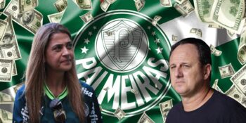 Rogerio Ceni, Leila Pereira e bandeira do Palmeiras - Foto Montagem TV Foco