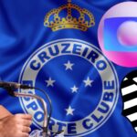 Ronaldo, Logo da GLobo, do Santos e bandeira do Cruzeiro - Foto Reprodução Internet