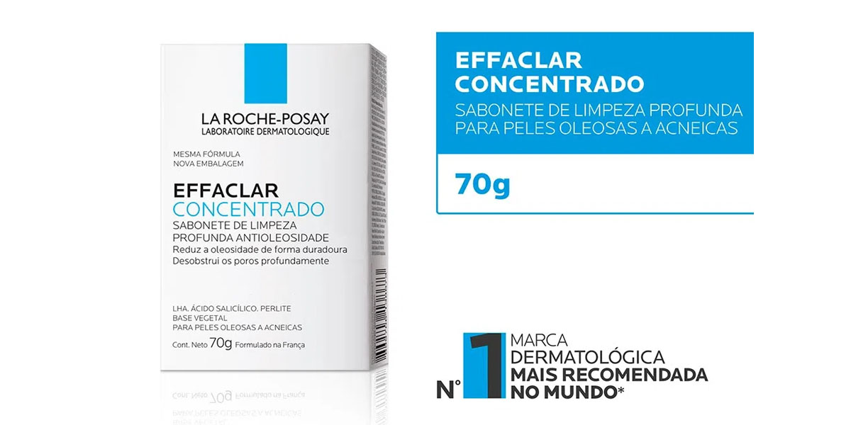 Produto para a pele, Sabonete em barra Effaclar Concentrado, da La Roche-Posay (Foto: Reprodução - Drogaria São Paulo)