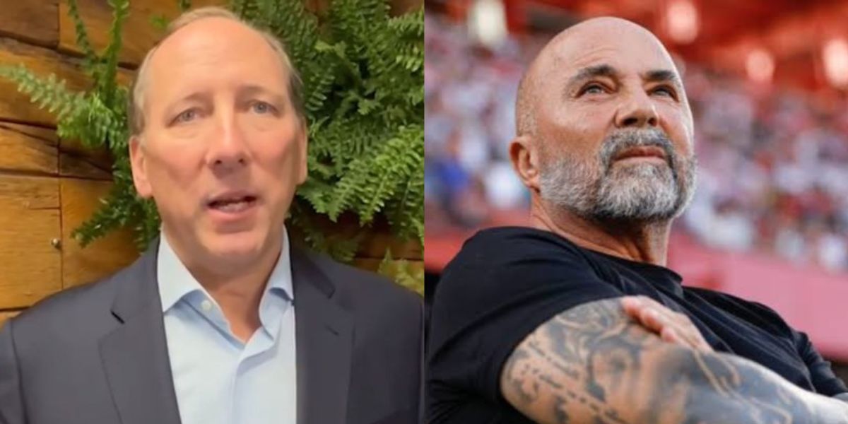 Textor e Jorge Sampaoli (Foto - Montagem TV Foco)