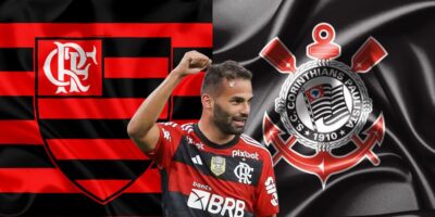 Thiago Maia, bandeira do Corinthians e do Flamengo - Foto Reprodução Internet