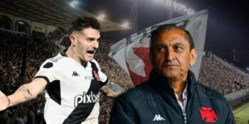 Vegetti e Ramón Díaz, do Vasco (Foto - Montagem TV Foco).