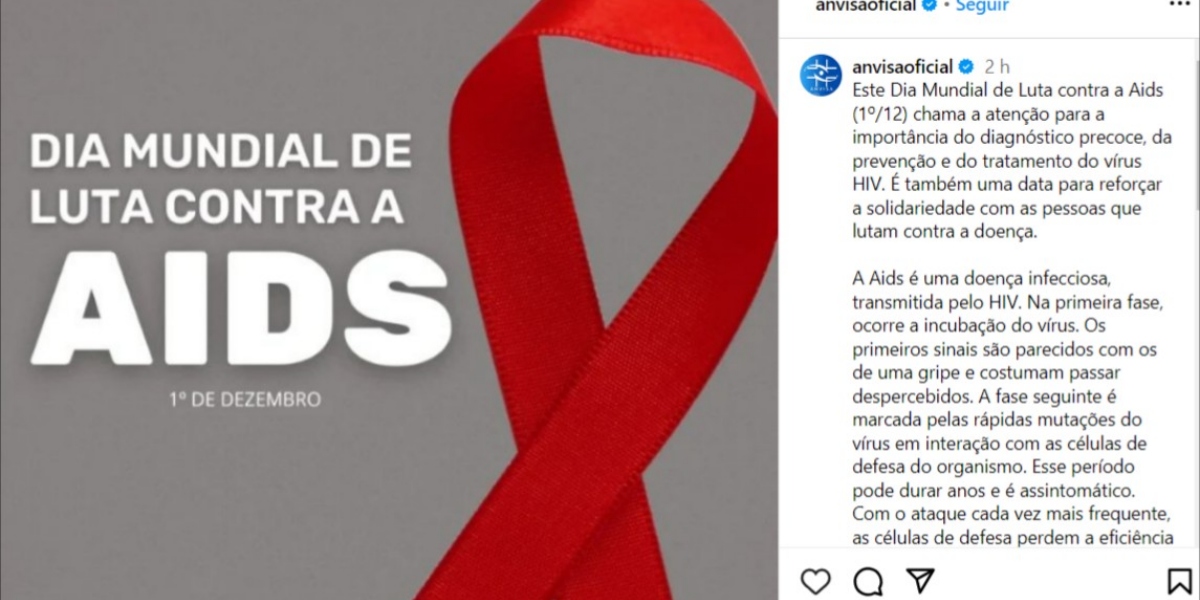 Aviso sobre a Aids no portal da Anvisa (Foto: Reprodução/Instagram)