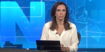 Ana Paula Araújo ao vivo no Jornal Nacional (Foto: Reprodução / TV Globo)