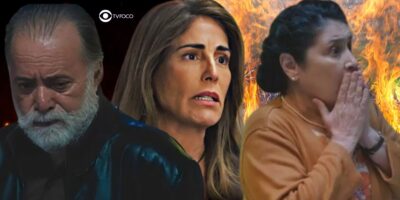 Antônio, Irene e Angelina em Terra e Paixão (Foto: Reprodução / Globo / Montagem TV Foco)