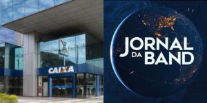 Anúncio sobre novo pagamento da Caixa feito pelo Jornal da Band (Reprodução: Montagem TV Foco)