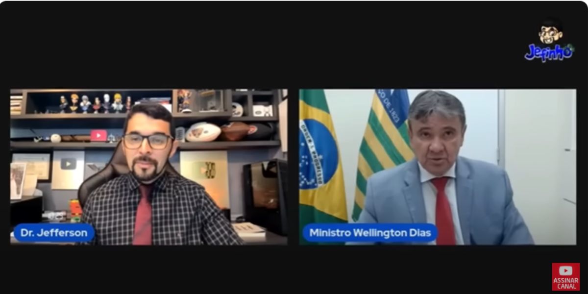 Entrevista do Dr. Jefferson com o Ministro Wellington Dias (Reprodução: Canal do Jeffinho/Youtube)