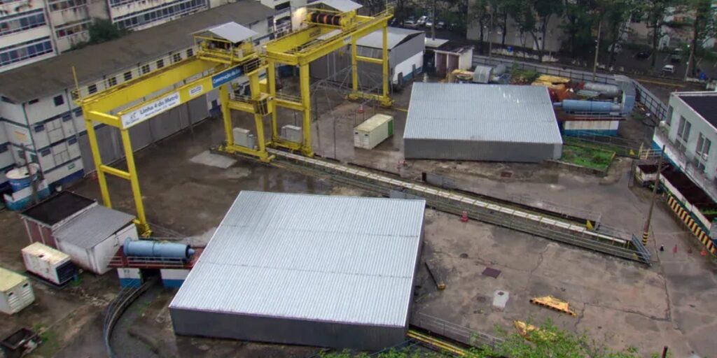 Poços da estação Gávea do metrô atualmente (Foto: Reprodução/TV Globo)