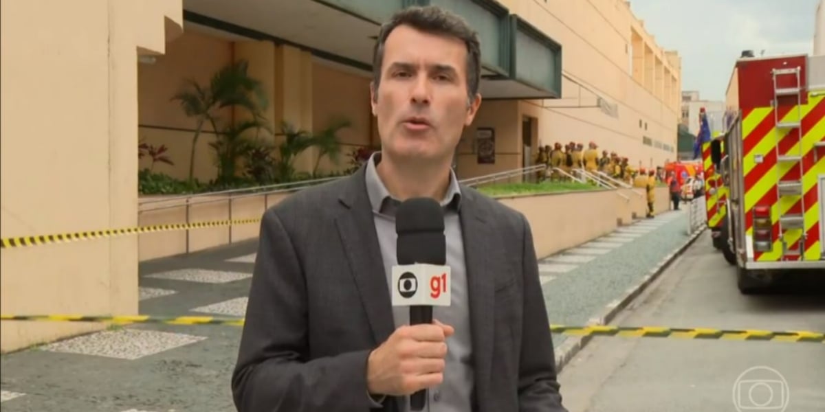 Fabio Turci mostrou efeitos do desabamento no "Jornal Nacional" (Foto: Reprodução/TV Globo)