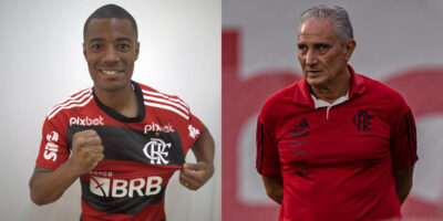 De La Cruz e Tite no Flamengo (Foto: Montagem TV Foco)