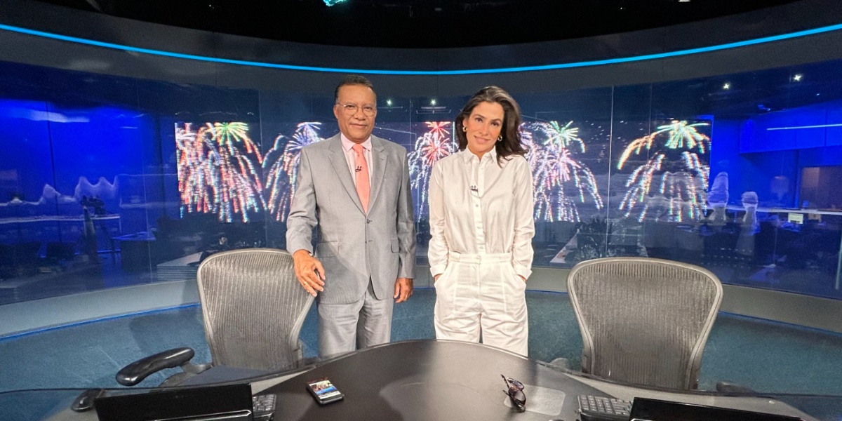 Heraldo Pereira e Renata Vasconcellos no Jornal Nacional - Foto: Internet