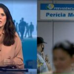 Substituta de Renata Vasconcellos, Ana Luiza Guimarães deu notícia sobre o INSS (Foto: Reprodução/TV Globo)