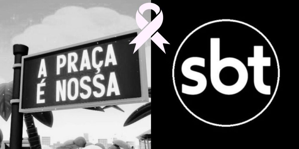 Logos de A Praça é Nossa e do SBT em luto (Foto: Reprodução / Internet / Montagem TV Foco)