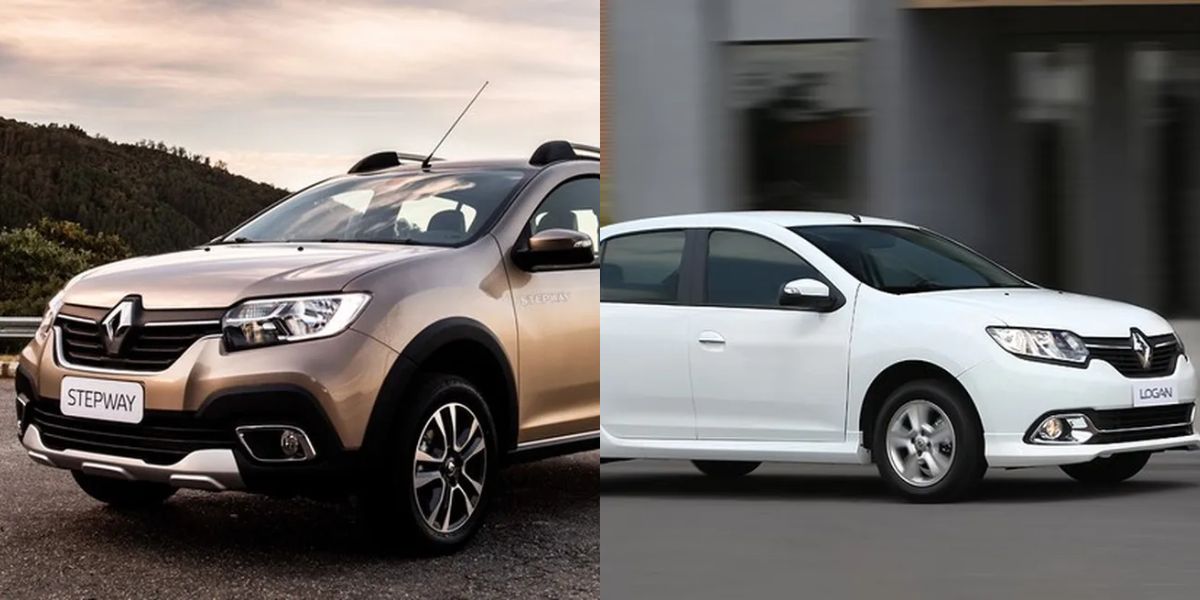 Renault Stepway e Renault Logan (Reprodução: Montagem TV Foco)