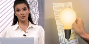 Sabina Simonato para Globo com denúncias sobre conta de luz (Reprodução: Montagem TV Foco)