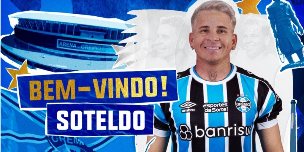 Soteldo chega ao Grêmio - (Foto: Reprodução / Internet)