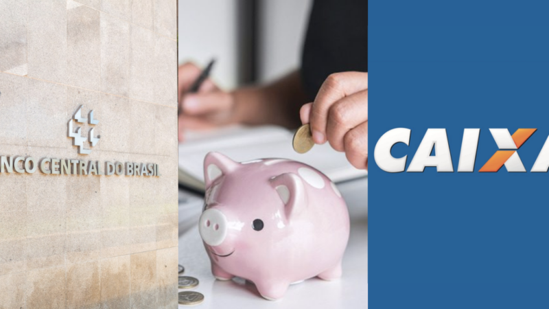 Cambios de cuentas de ahorro en el Banco Central y Caixa (reproducción/montaje TV Foco)