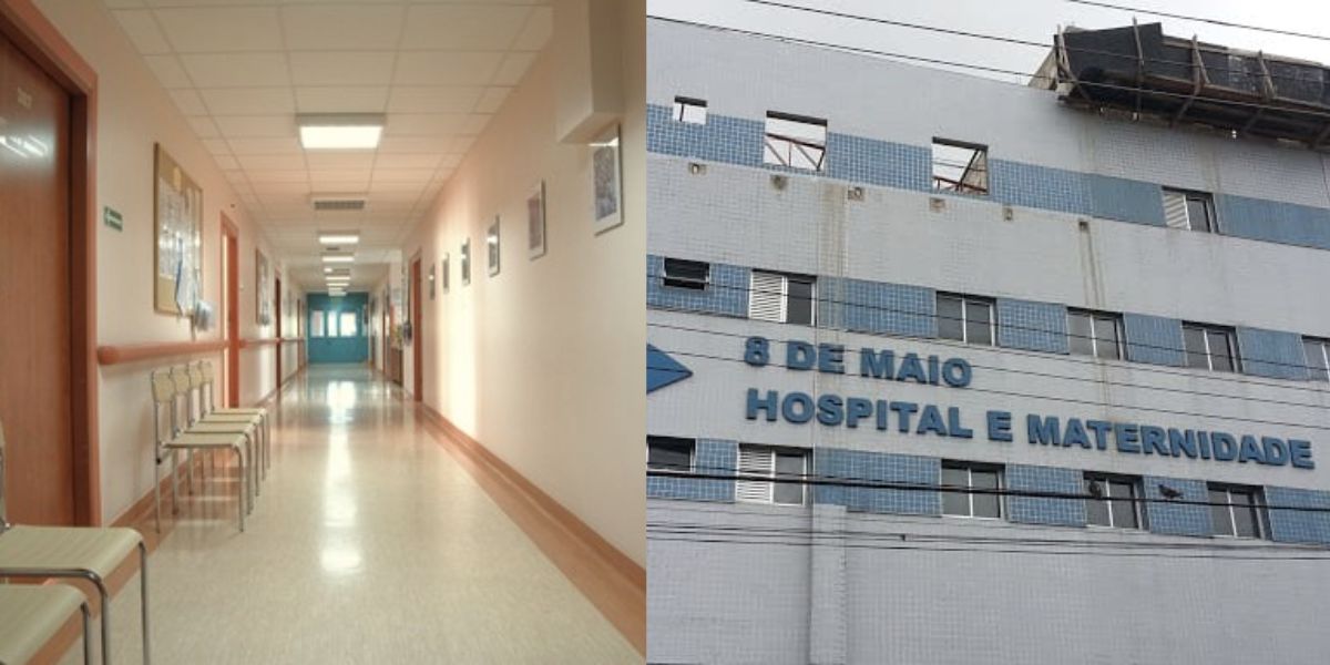 Hospital e Maternidade Oito de Maio (Reprodução/Montagem TV Foco)