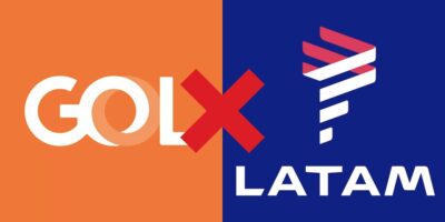 Logo da GOL e Latam (Reprodução/Montagem TV Foco)