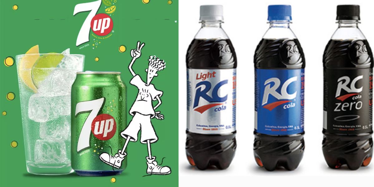 Refrigerante 7up e RC Cola (Reprodução/Montagem TV Foco)