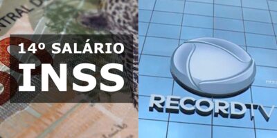 14º salário do INSS / Logo da Record  - Montagem TVFOCO