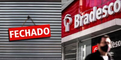 Agências do Bradesco fechadas (Foto: Reprodução, Montagem - TV Foco)