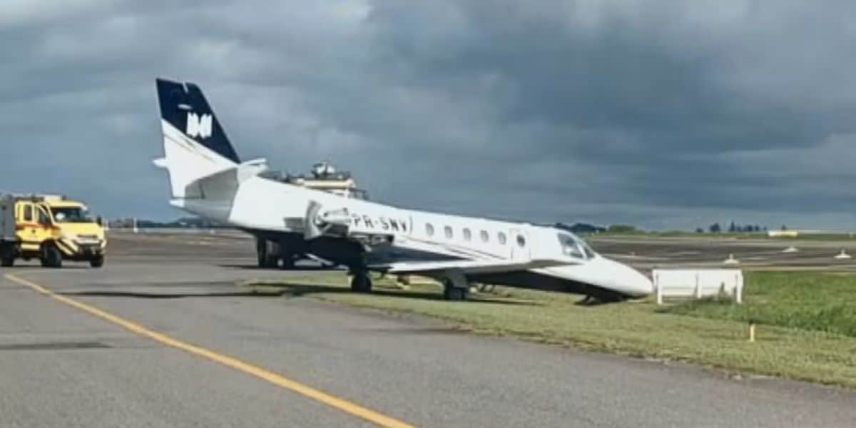 Avião de Murilo Huff (Foto: Reprodução / TV Anhanguera)