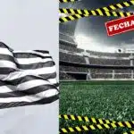 Bandeira de São Paulo, e estadio de futebol fechado - Foto Reprodução Internet