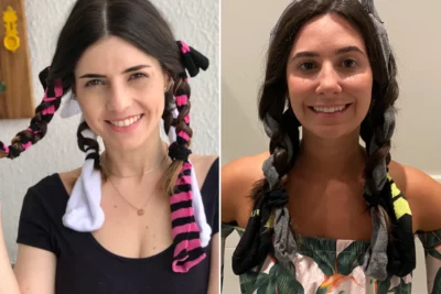 Cabelo ondulado com meias - Foto Internet