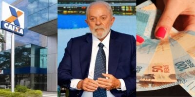 Caixa / Lula / Pessoa com dinheiro na mão - Montagem TVFOCO