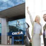 Caixa / Trabalhadores comemorando - Montagem TVFOCO