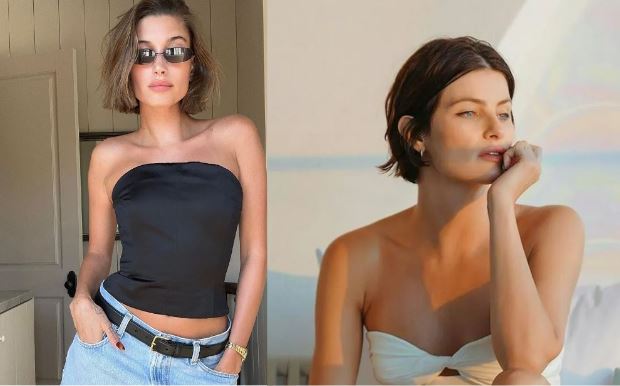 Hailey Bieber à Isabeli Fontana com o corte Blunt Bob (Foto Reprodução/Montagem/Instagram)