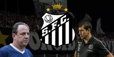 Carille, Ceni e escudo do Santos (Foto - Montagem TV Foco).