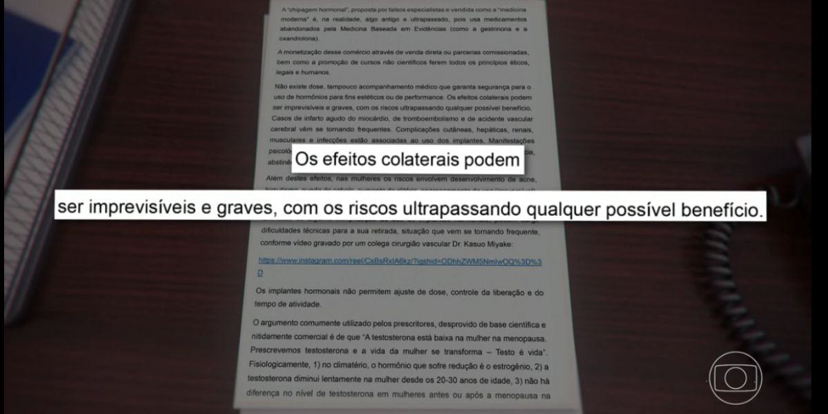 Carta aberta para Anvisa (Foto: Reprodução / Globo)