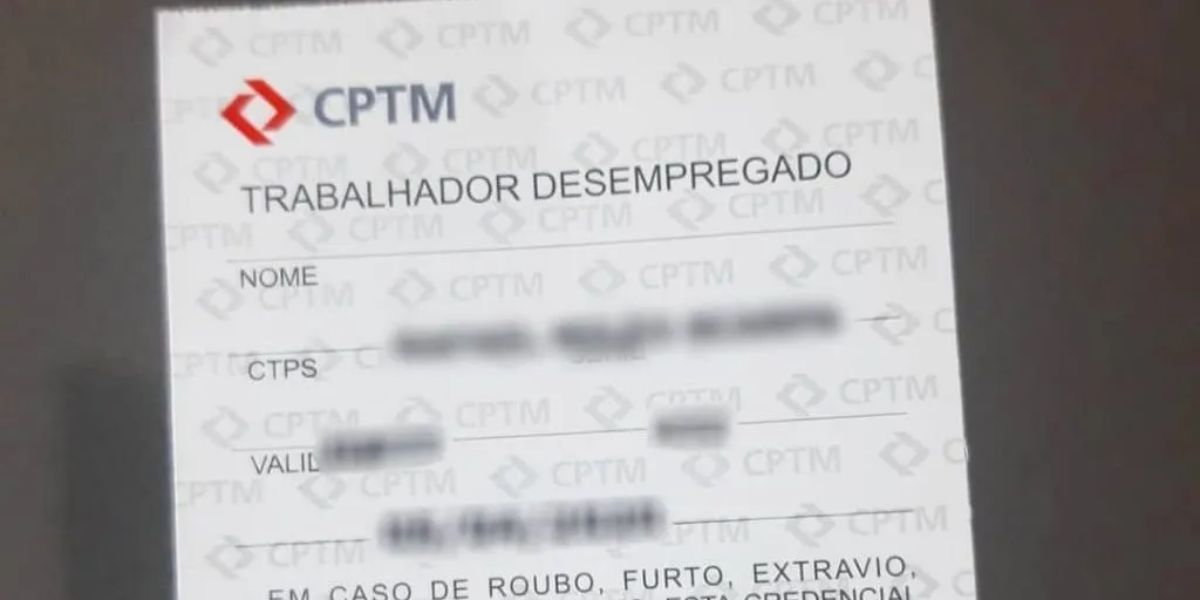 Cartão da CPTM para quem perdeu o emprego (Reprodução: Internet)