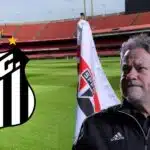 Casares, bandeira do São Paulo e escudo do Santos (Foto - Montagem TV Foco).