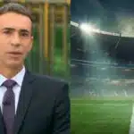 César Tralli / Campo de futebol - Montagem TVFOCO