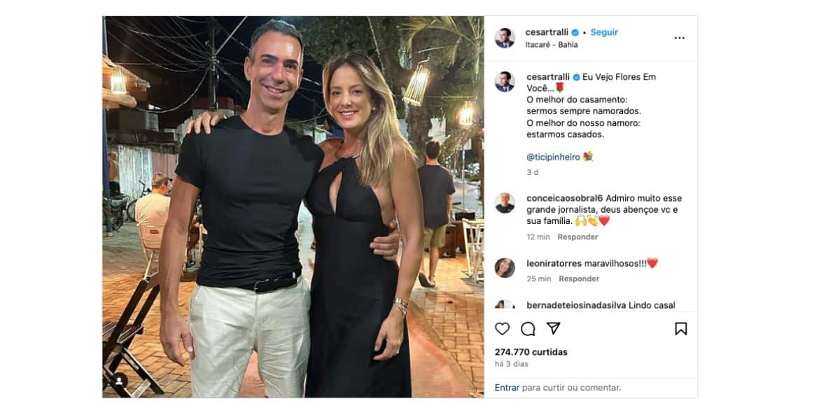 César Tralli e Ticiane Pinheiro (Foto: Reprodução / Instagram)