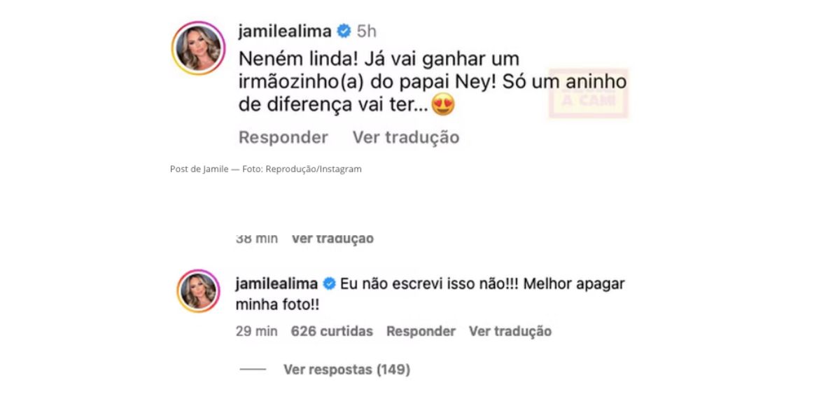 Comentário de Jamile Lime (Foto: Reprodução / Instagram)