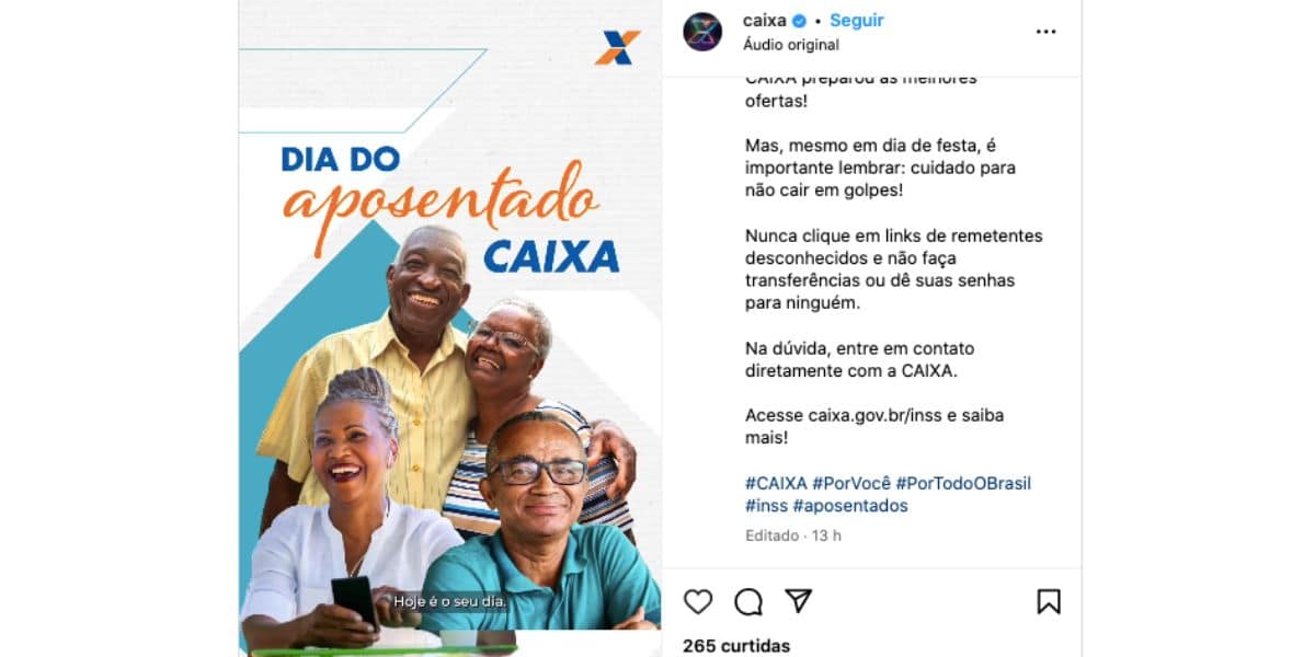 Comunicado da Caixa (Foto: Reprodução / Instagram)