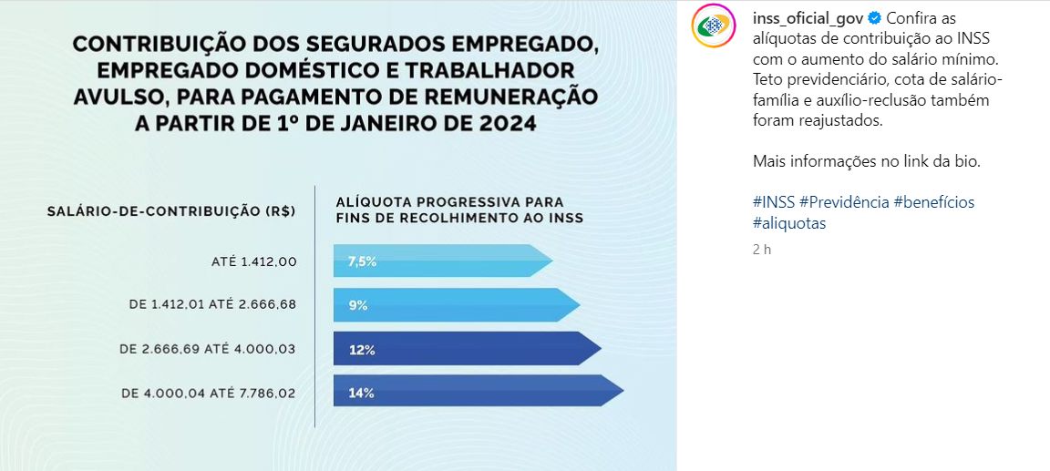 Comunicado do INSS - Foto Instagram