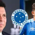 Ronaldo, Lucas Romero e escudo do Cruzeiro - Montagem Tv Foco