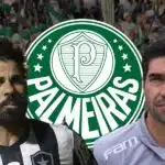 Diego Costa, Abel Ferreira e escudo do Palmeiras (Foto - Montagem TV Foco).