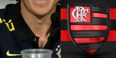 Filipe Luís / Logo do Flamengo - Montagem TVFOCO