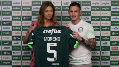 Leila Pereira apresenta Aníbal Moreno como reforço do Palmeiras - Foto Internet