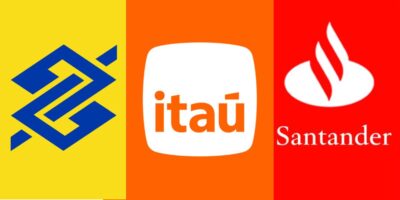 Logo Banco do Brasil / logo Itaú / Logo Santander  - Montagem TVFOCO