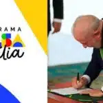 Logo Bolsa Família e Lula assinando posse - Foto Reprodução Internet