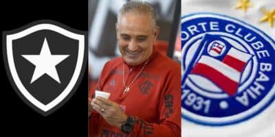 Logo Botafogo / Tite / Logo do Bahia - Montagem TVFOCO