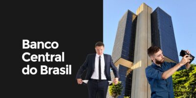 Logo do Banco Central e pessoas sem dinheiro - Foto Reprodução Internet