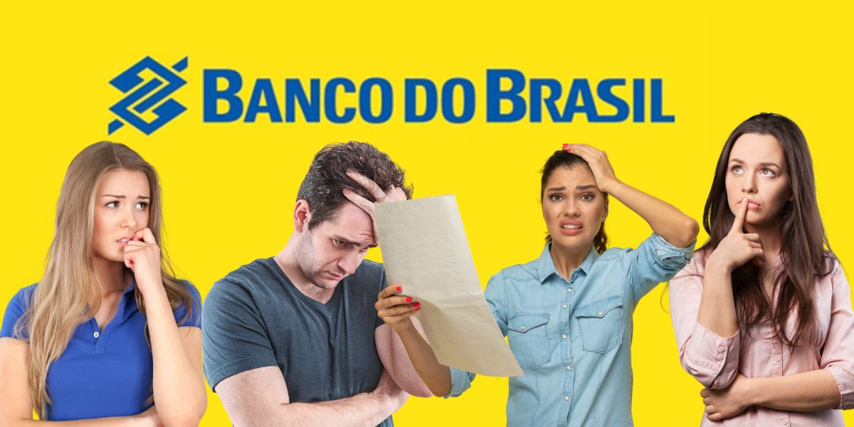 Logo do Banco do Brasil e pessoas preocupadas - Foto Reprodução Internet